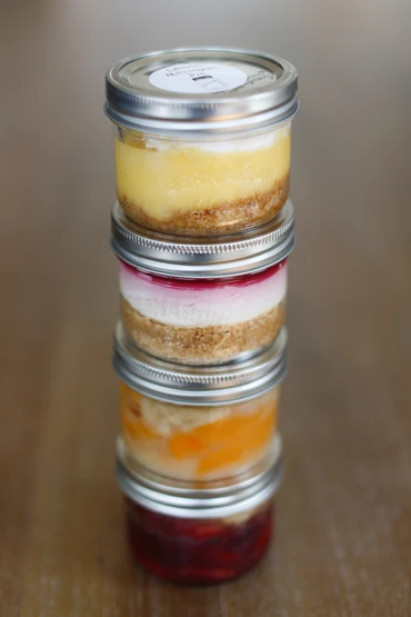 Jarred Triple Berry Cheesecake