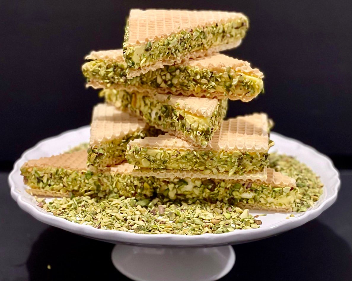 Saffron Pistachio Ice Cream Sandwich (a box of four sandwiches)