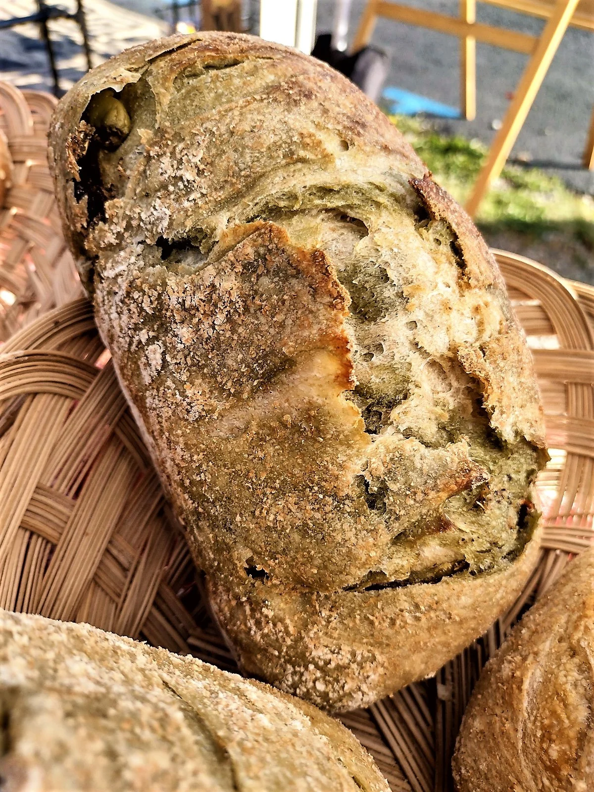 Olive-Spirulina Marble Bread