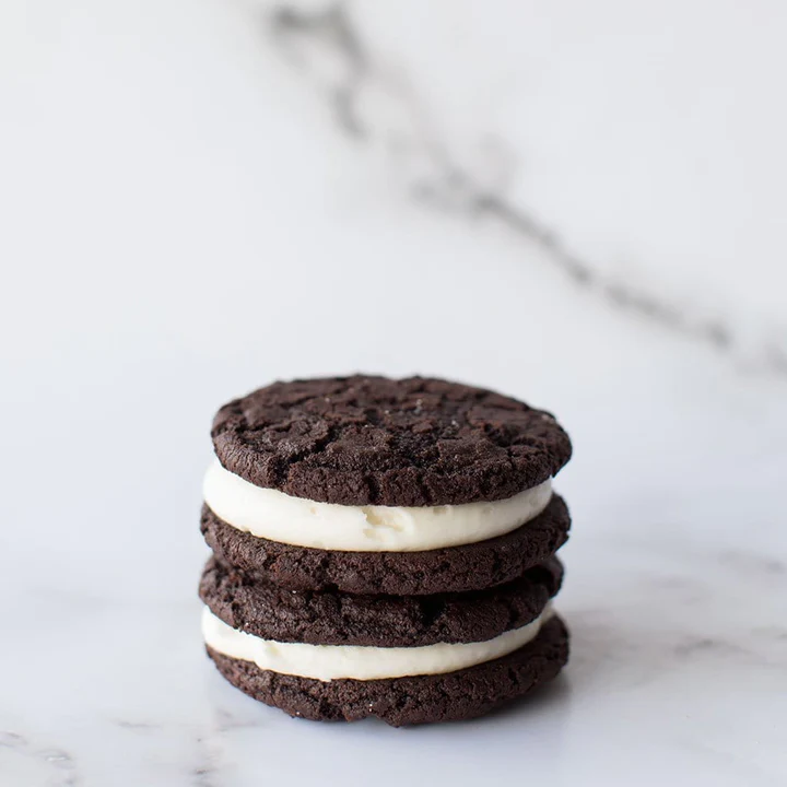 CHOCOLATE CREAM CHEESE SANDWICH COOKIE