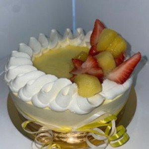 Pineapple Coconut Mousse Cake
