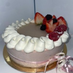 Raspberry-Lychee Cheesecake