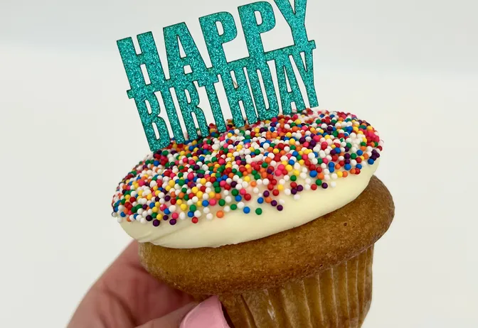 Happy B-day cupcake topper - 6pk