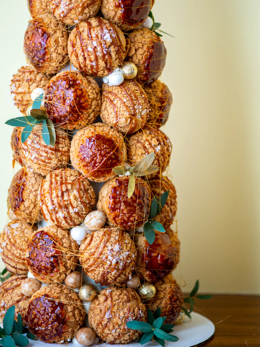 Salted Caramel & Crème Brûlée Cream Puff Tree