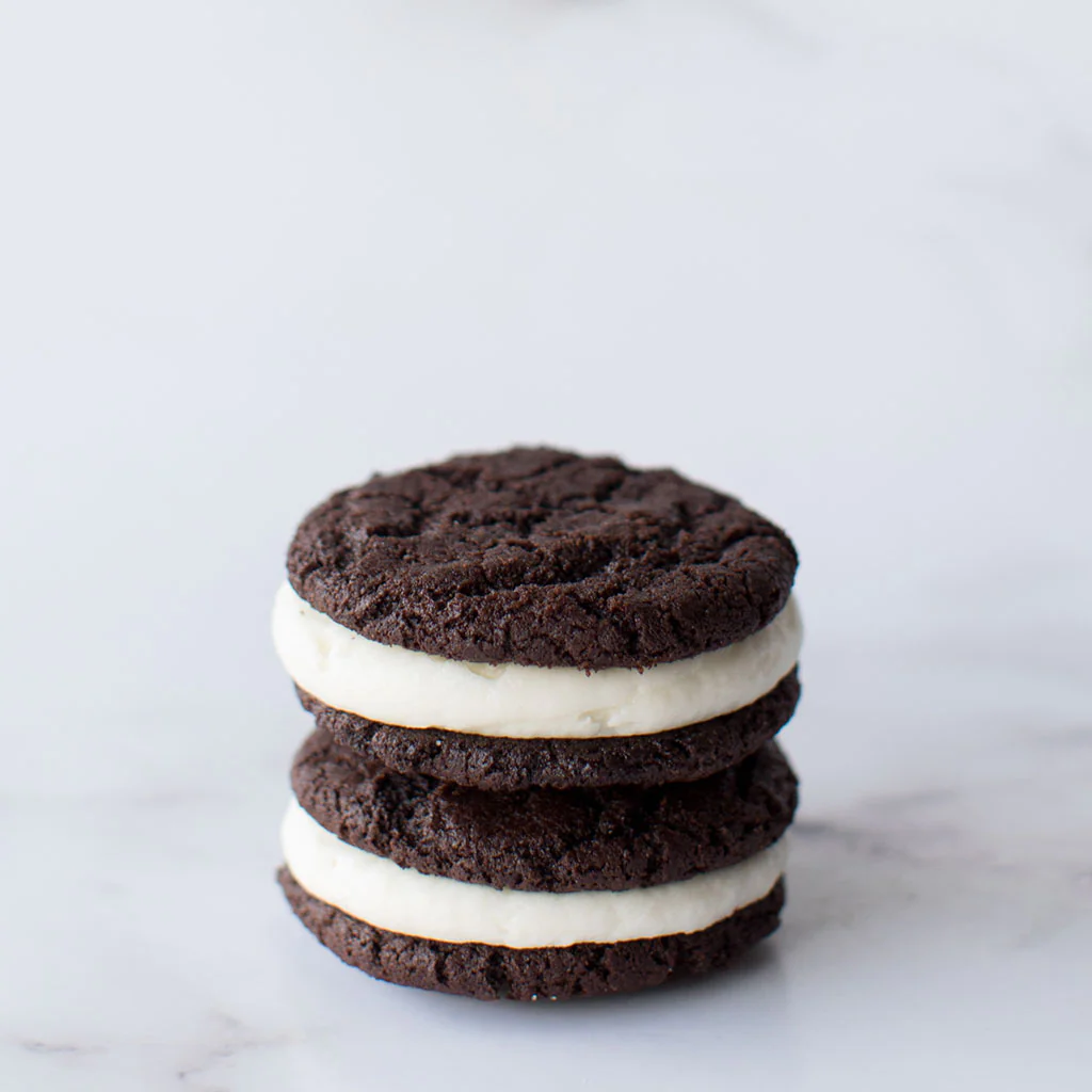 CHOCOLATE CREAM CHEESE SANDWICH COOKIE