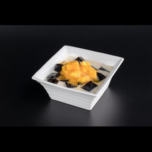 Black Grass Jelly with Mango and Coconut Milk