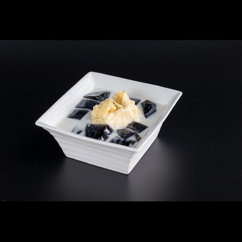 Black Grass Jelly with Durian and Coconut Milk