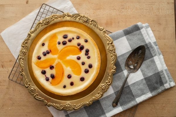Blueberry Peach Flan