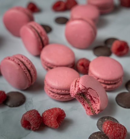 Chocolate Raspberry Macarons