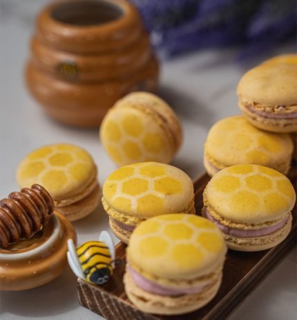 Honeycomb Lavender Macarons