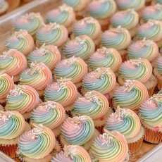 Large Cupcakes, Rainbow Buttercream