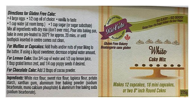 White Cake or Cupcake Dry Mix