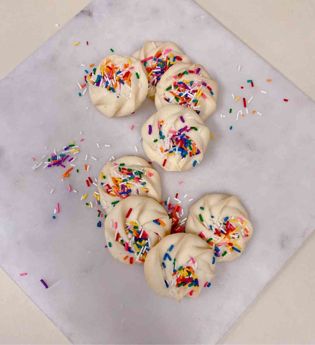 Vanilla Sprinkle Whipped Shortbread - Package of 8