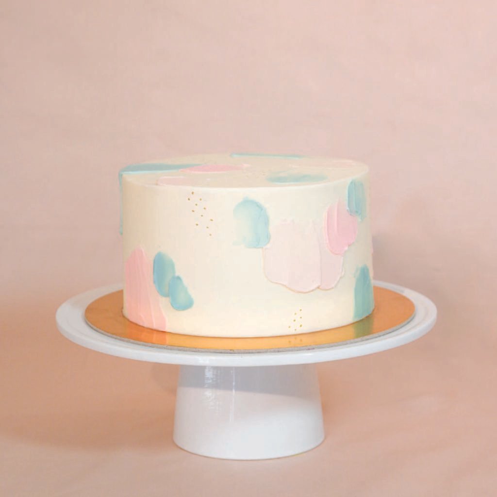 Gender Reveal Buttercream Abstract