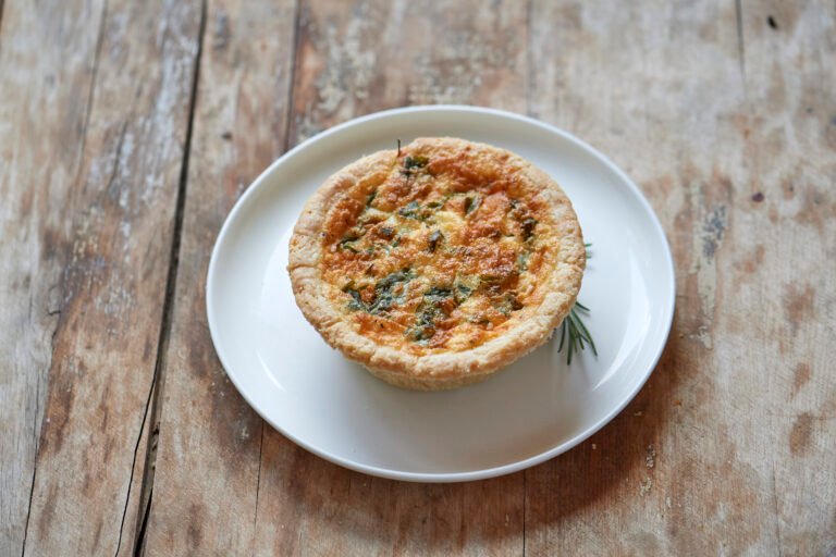 BACON, CHEESE, ARUGULA QUICHE