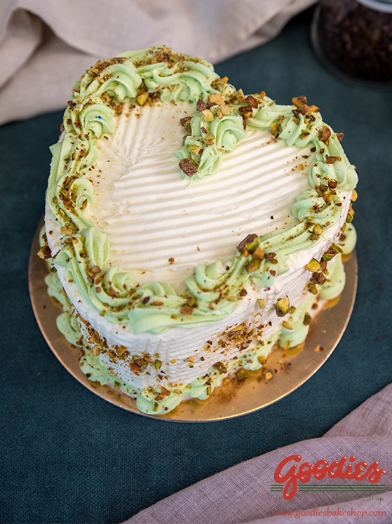 Heart Shaped Pistachio Mousse Cake