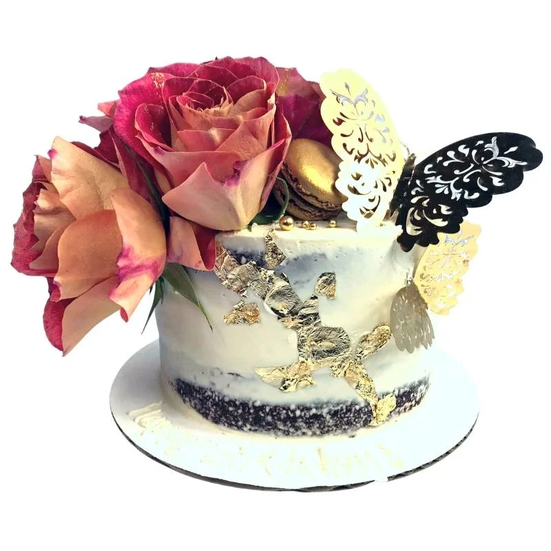 Butterfly Cake with Florals - Pre-Order Only