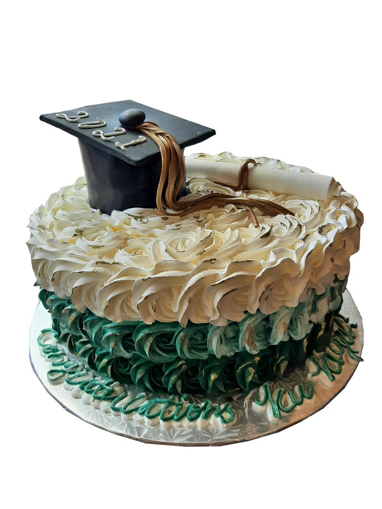 GRADUATION CAKE OMBRE GREEN