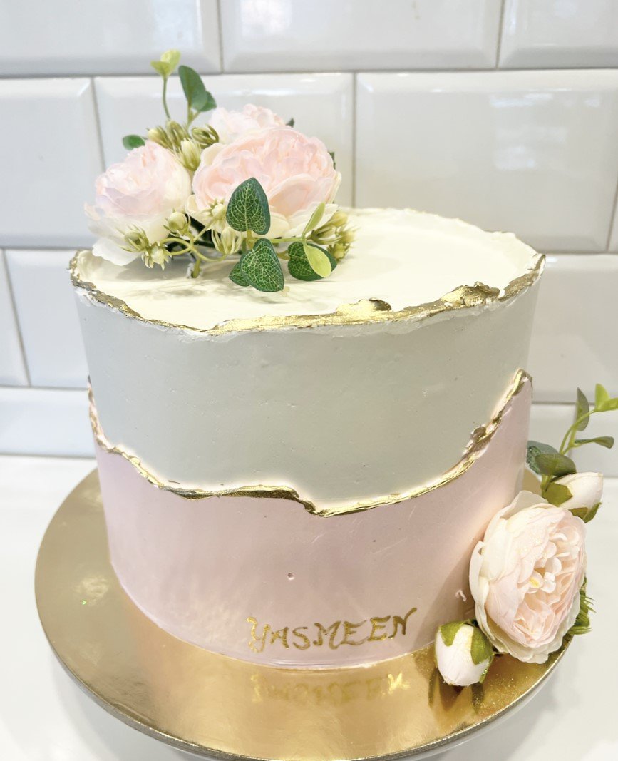 Pink & Gold Painted Edging