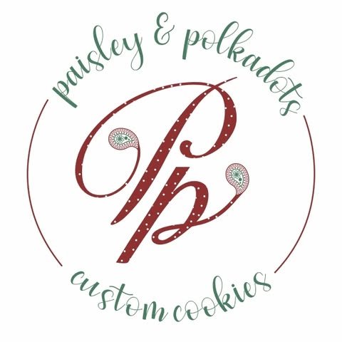 Paisley and Polkadots Custom Cookies