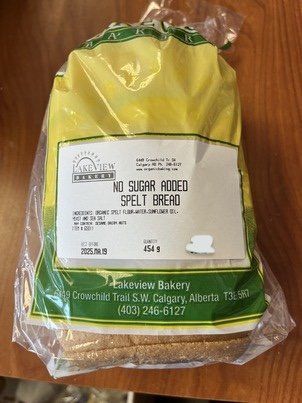 No Sugar Added Spelt Bread