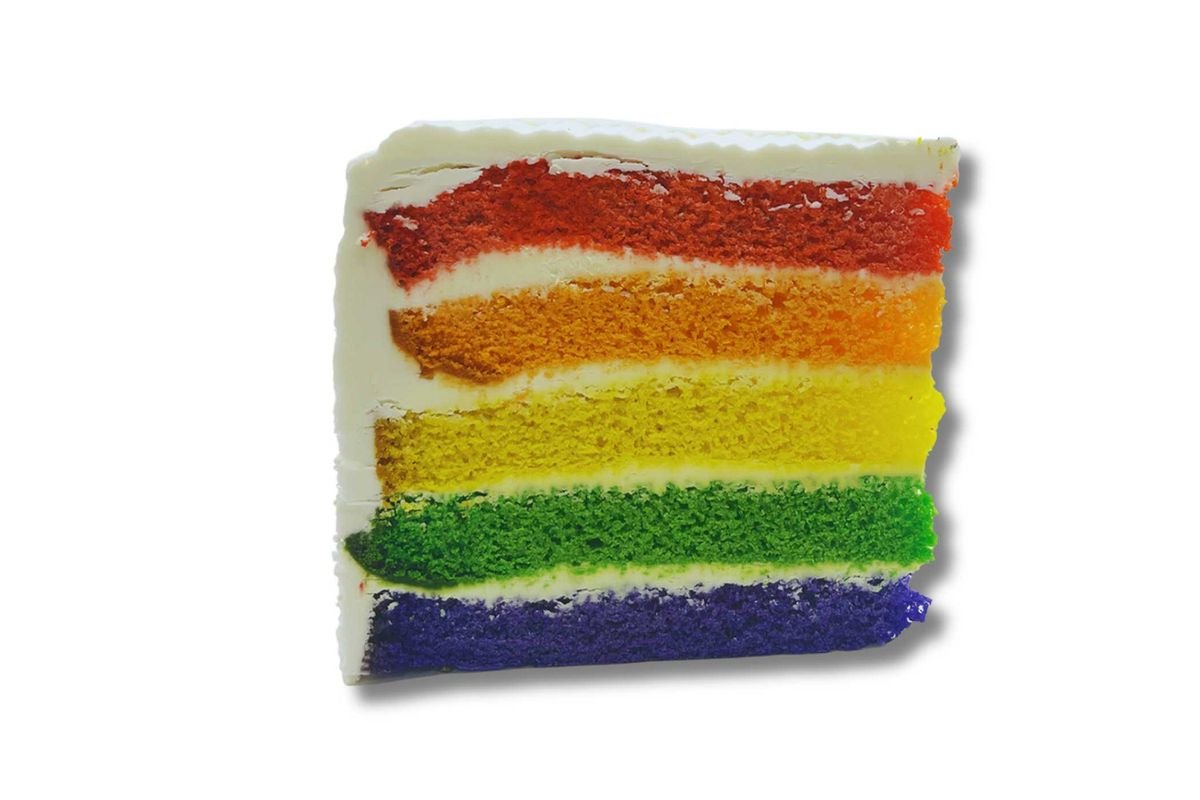 Rainbow Cake Slice