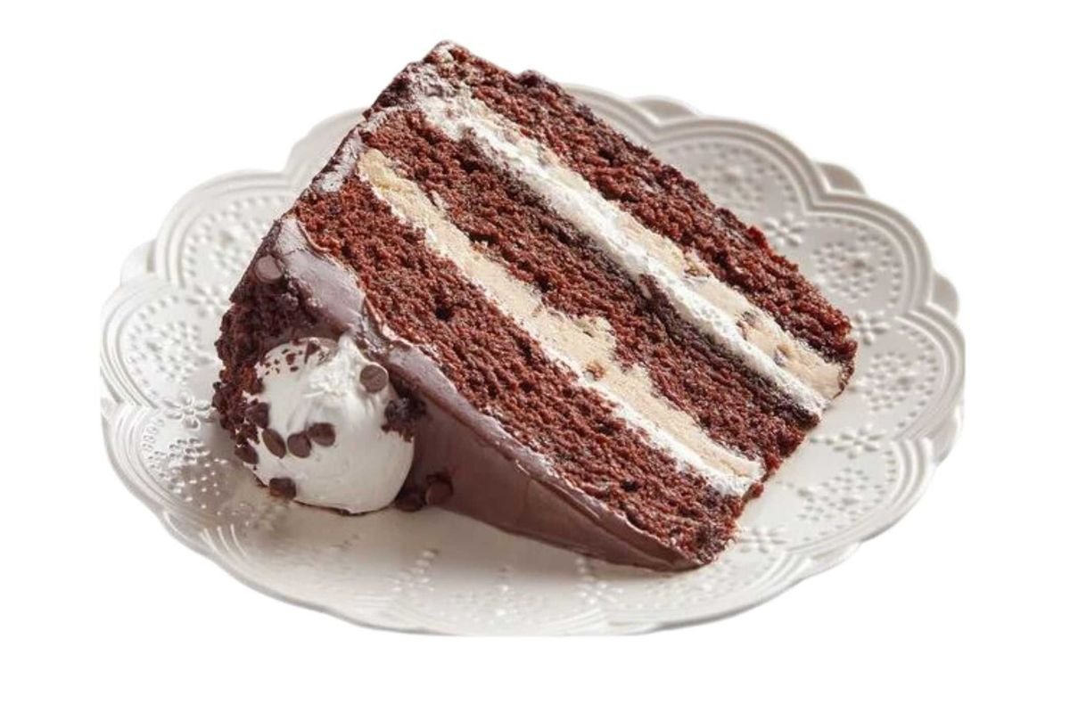 Marshmallow Cookie Dough Cake Slice