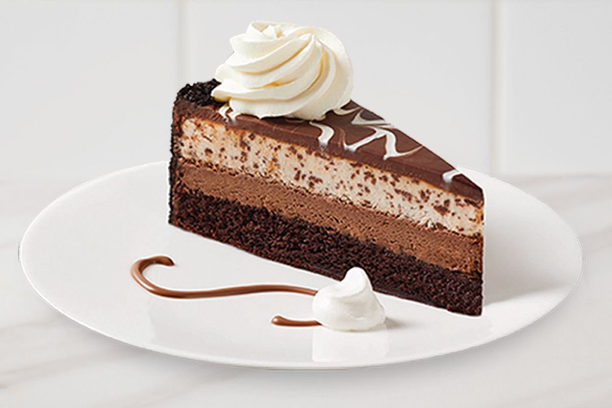 Chocolate Tuxedo Cheesecake Slice