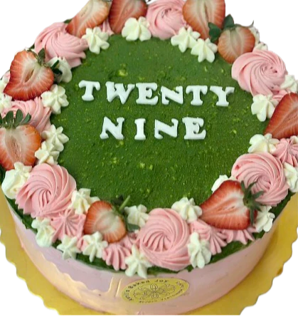 Matcha Strawberry Birthday Cake