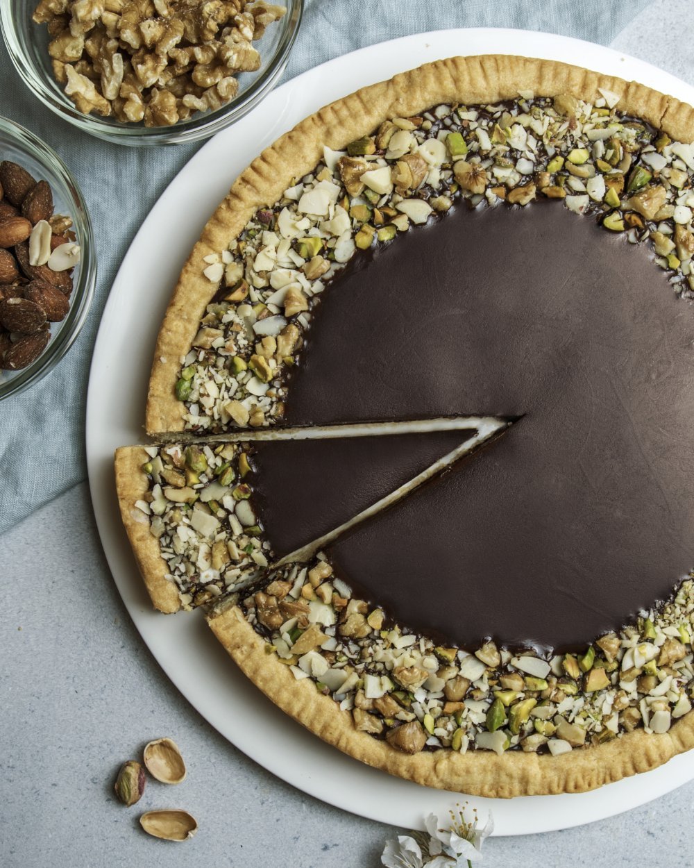 Tarte chocolat pistache / Chocolate pistachio tart