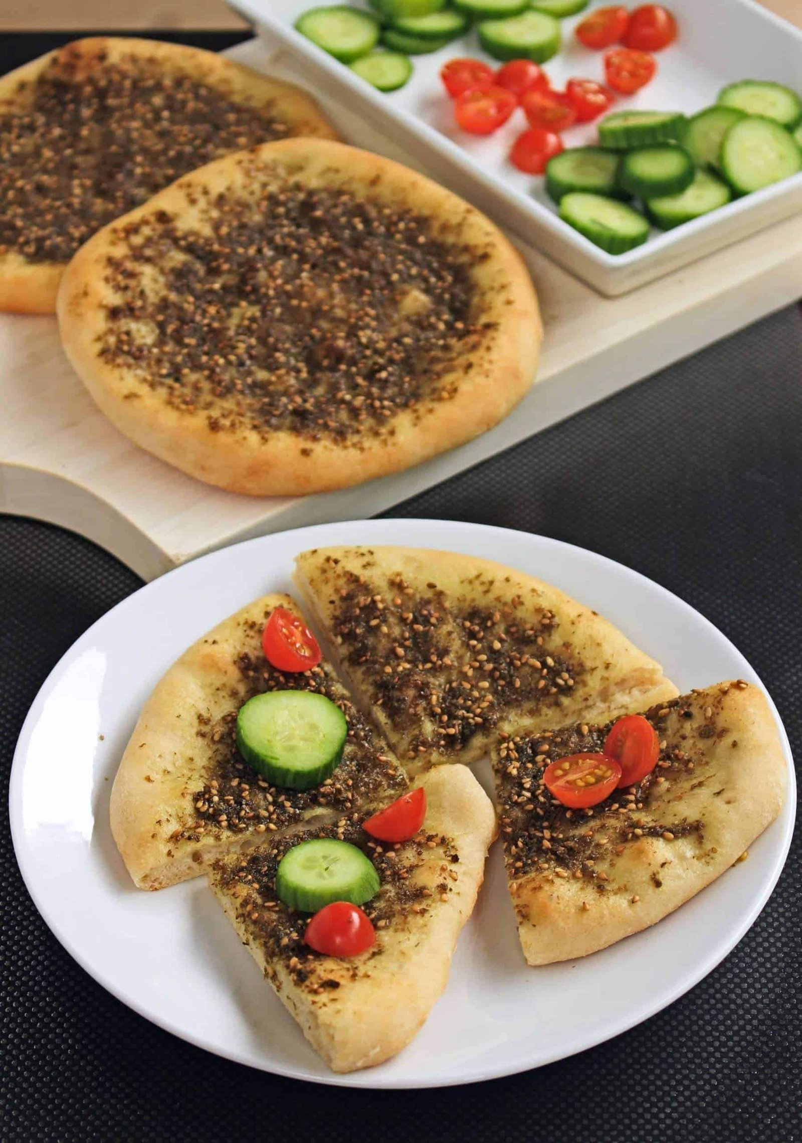 Sesame Za'atar Flatbread with olive oil, za'atar and sesame seeds