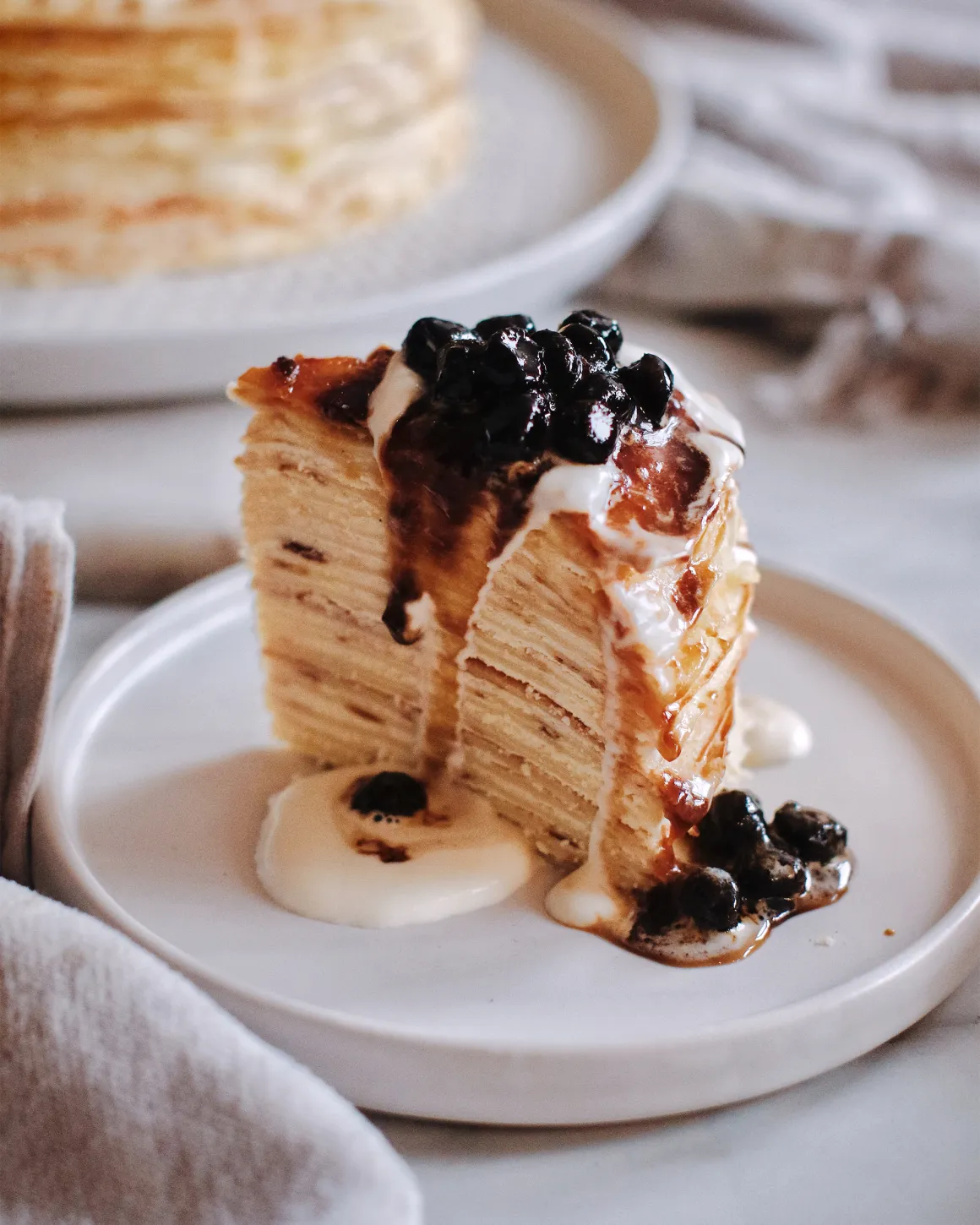 Beown Sugar & Chestnut Mille-Crepe Cheesecake (1 x one piece)