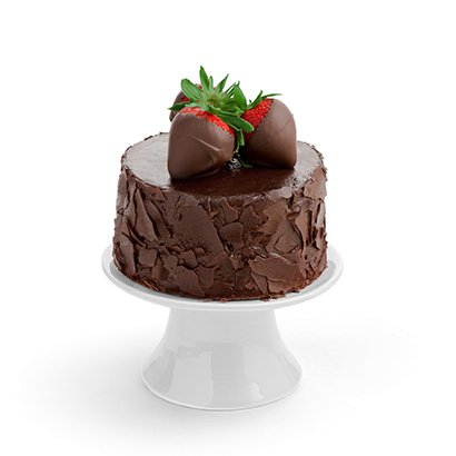 Chocolate Cake with Dipped Strawberries