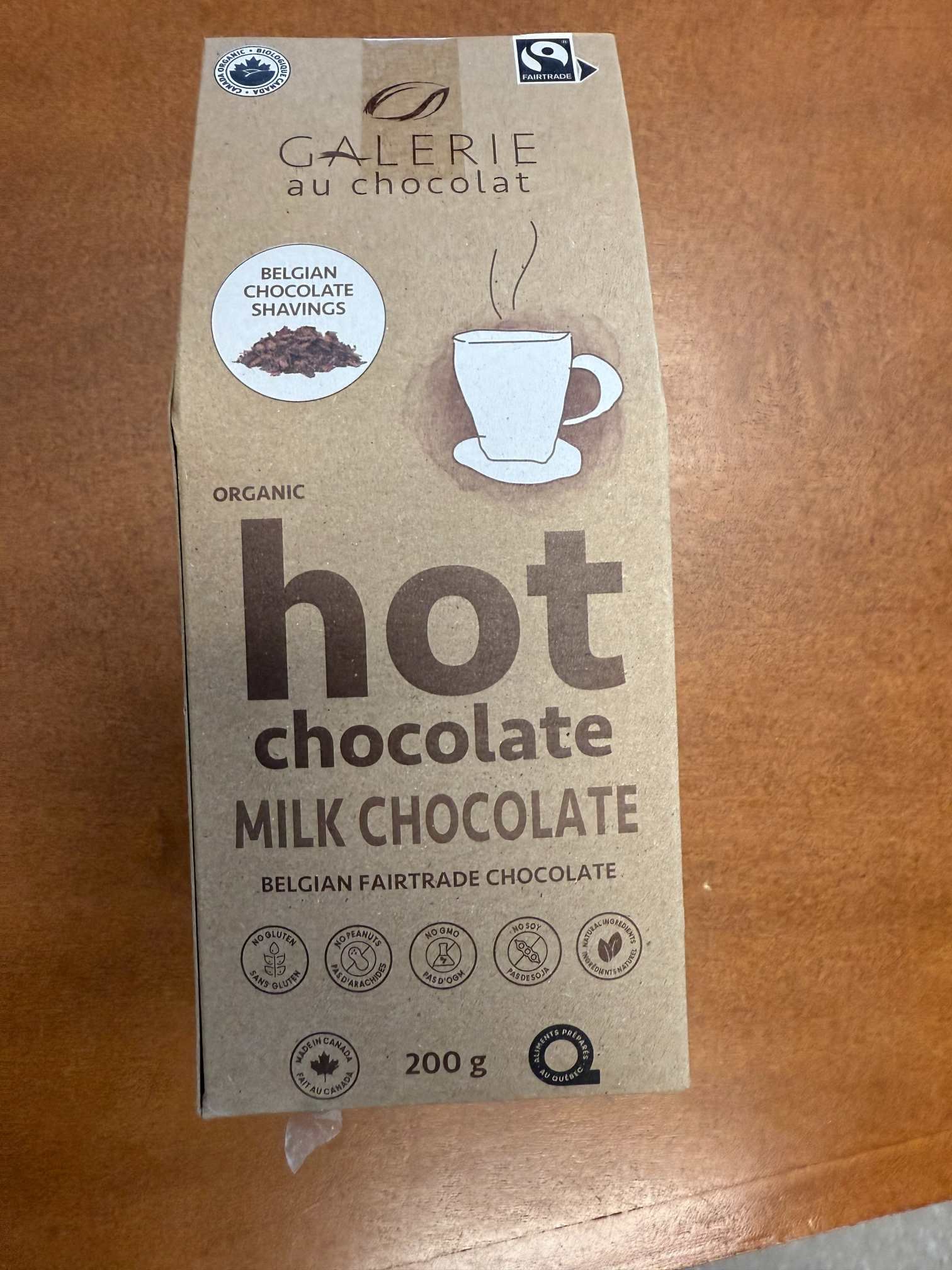 Galerie au Chocolat Organic Hot Chocolate – Milk Chocolate (Belgian Fairtrade Chocolate)