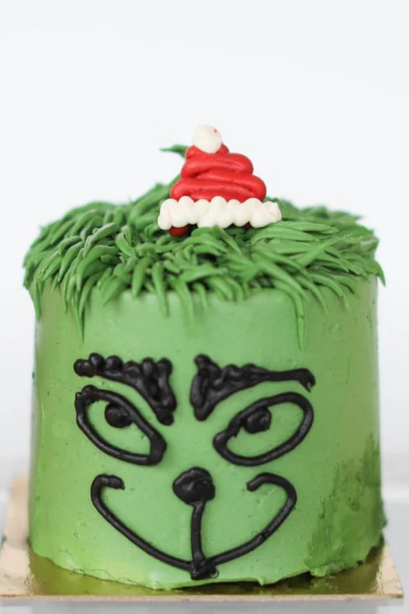 Mini Christmas Theme Cake - Grinch