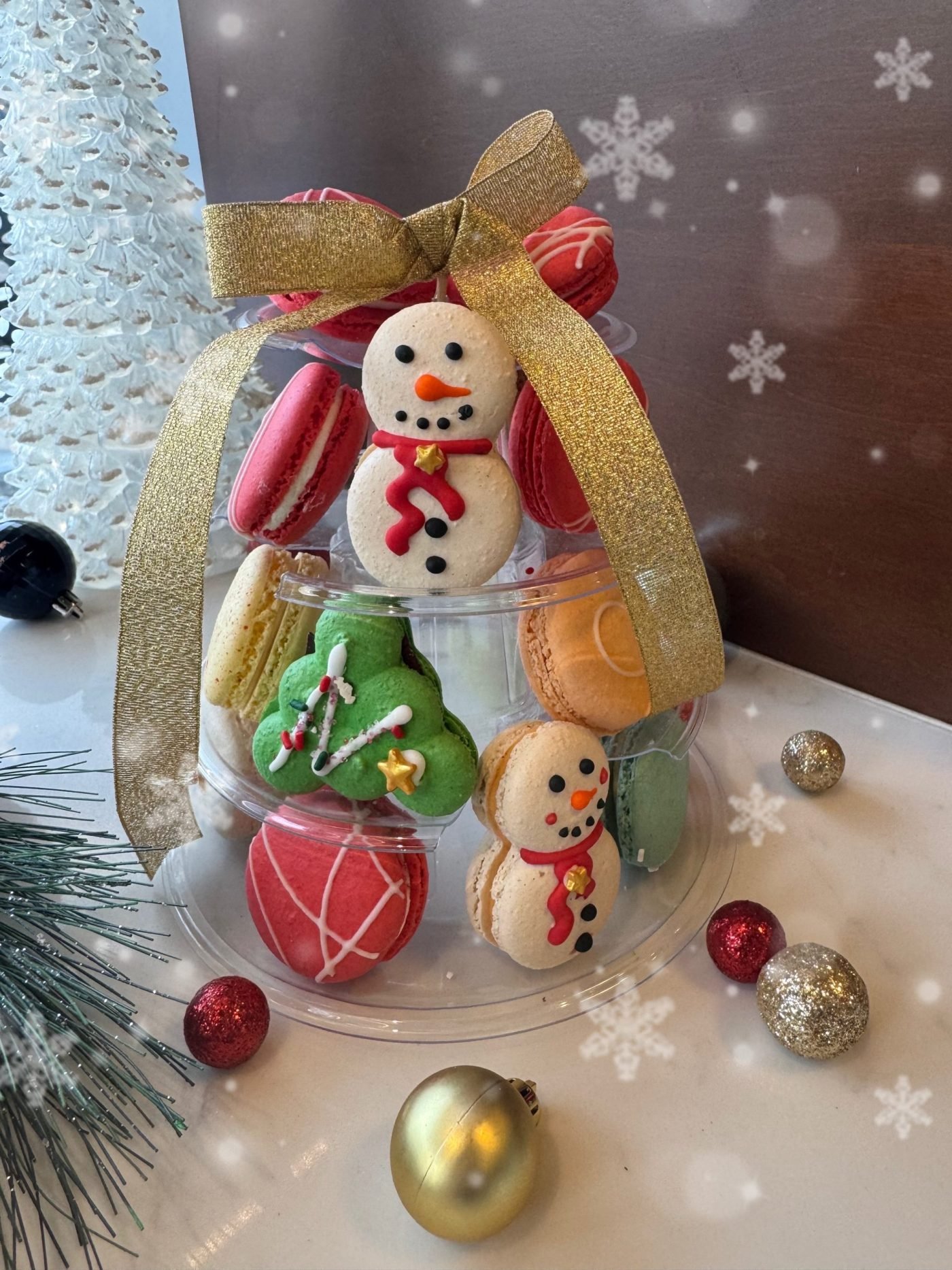 Holiday Macaron Tower