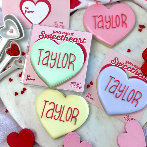 Personalized Sweetheart Cookie/ Delivery Date only on Feb 12,Feb 13,Feb 14
