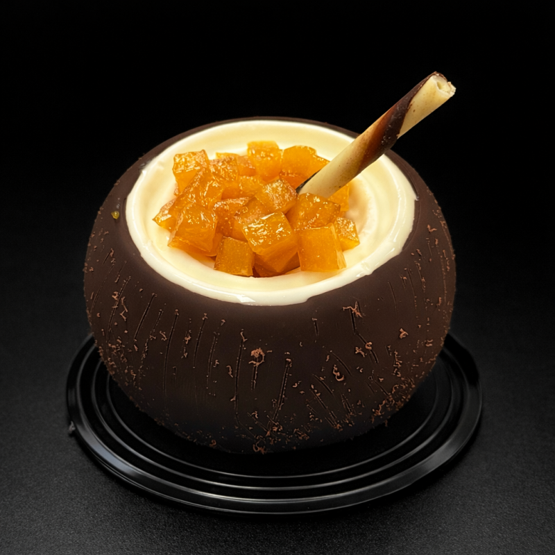 Coconut Fruit-Shaped Mousse Dessert