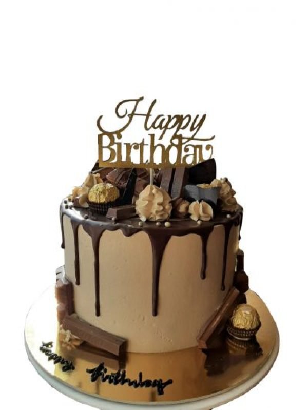 Cake covered with Chocolate and Chocolate Drizzle