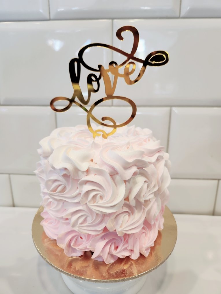 Rosetta Cake With Love Cake Topper