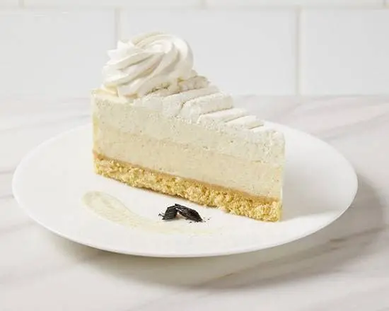 Triple Vanilla Bean Cheesecake slice