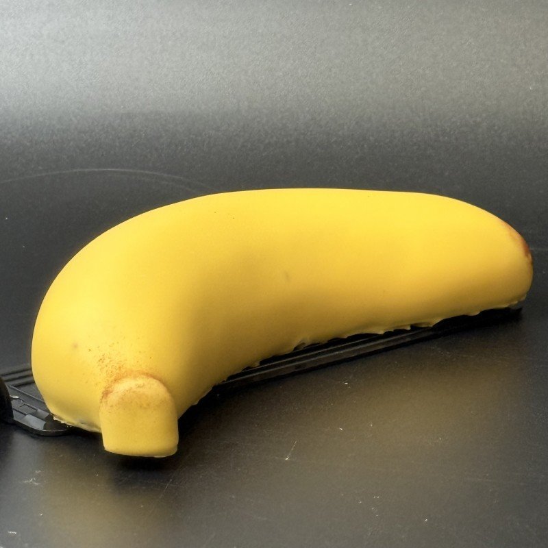 Banana Fruit-Shaped Chocolate Mousse Dessert